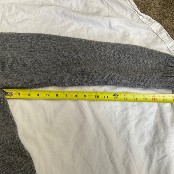 Men’s Medium Cowl Neck 100% Shetland Wool Sweater in Heather Grey by L.L.Bean - Picture 7 of 9